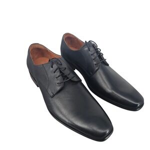 Florsheim Mens Black Leather Perforated Derby Dress Shoes Square Toe Lace Up 7.5